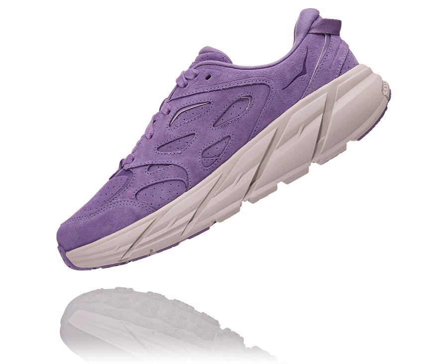 Hoka One One Clifton L Suede Promenadskor Dam - Lila - BZVKS-8157